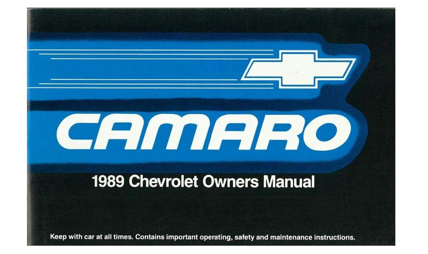 1989 Camaro Owners Manual